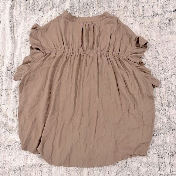 Cozy Casual Rare Moments Button Down Ruffle Sleeve Top  0038 - Picture 8 of 8